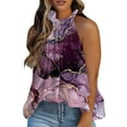 thumbnail image 1 of Gibobby Camisetas sin mangas para mujer, holgadas, plisadas, de verano, sin mangas, con dobladillo curvo S 2XL(Morado,M), 1 of 5