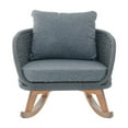 thumbnail image 6 of Christopher Knight Home Outdoor Wicker Rocking Chair with Cushions, Solid Wood Frame, Grey, 6 of 6