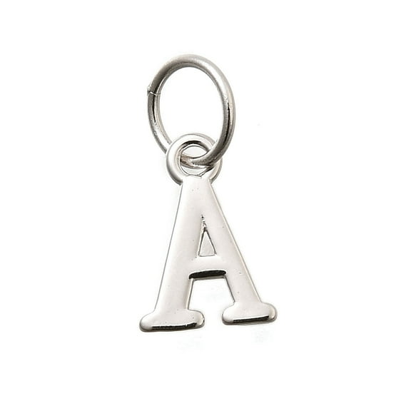 3 pc 925 Sterling Silver Pendants Letter Letter A 10x7x1mm Hole: 4mm