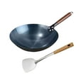 thumbnail image 5 of deevoka Wok Pan Cooking Wok Universal with Wooden Handle Gas Traditional Chinese Wok 40cm, 5 of 9