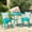 Teal, variant on Black And Silver Outdoor Bistro , 3, Powder Coated Iron Modern 3 Pieces, + Stylish
