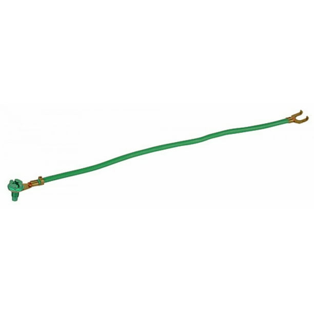 5 Pcs, 8 In. Green 14 Gauge Stranded Wire Grounding Pigtail w/Fork