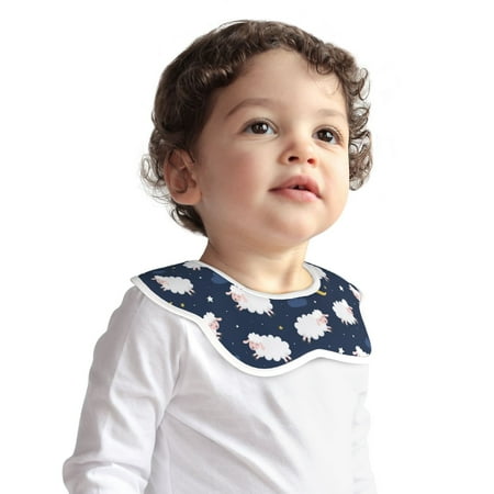 

Bingfone Cute Sheep 1 Soft Bibs for Baby Boy Girl 360 Rotate Petal Absorbent Bibs Washable for Drooling Teething