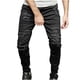 thumbnail image 2 of Pantalones largos para hombre, casuales, de mezclilla, de algodón, rectos, rotos, con agujeros, pantalones largos, pantalones para hombre, 2 of 9