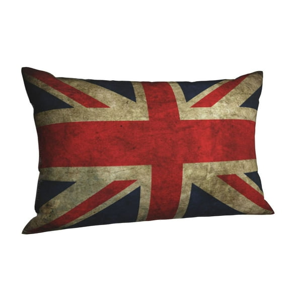 Union Jack Flag Rectangle Throw Pillow Cover Cushion Case Hidden Zipper Home Decorative Pillowcase Printed 20"x30"