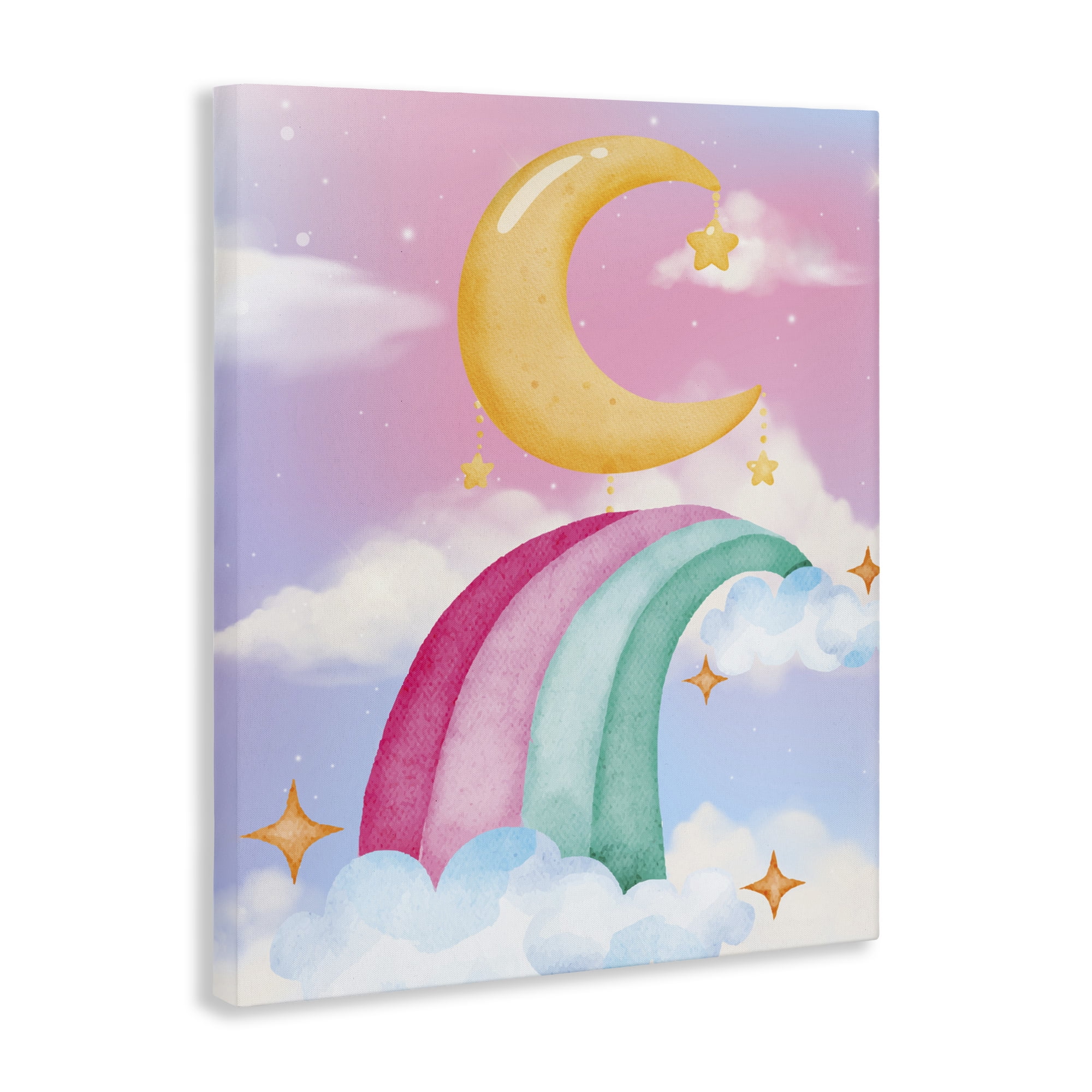 Moon Rainbow in Clouds Canvas Wall Art, design by Jesse Keith