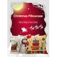 thumbnail image 3 of Yidarton Christmas Pillowcase Santa Claus Snowman Reindeer Snowflake Pattern Linen Pillow Cover Home Cushion Cover, 3 of 6