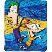 Disney Phineas and Ferb Jumping Dudes Micro Raschel Throw