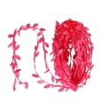 thumbnail image 5 of Cinta de hojas artificiales con guirnalda para envolver regalos (20 m) Rosa roja, 5 of 5