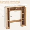 thumbnail image 3 of Costway Over The Toilet Storage Cabinet Double Door Bathroom Toilet Storage Organizer Natural, 3 of 10