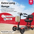 thumbnail image 4 of Large Seat Comfortble Mobility Scooter with Foldable Design, 300lb Capacity, Powerful Double Motors 360W, LED Headlights - Matte Red, 4 of 15