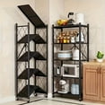 thumbnail image 4 of 4/5-Tier No-Assembly Foldable Storage Rack with Wheels, 750lb Capacity Heavy-Duty Metal Shelving Unit, Portable Tool Organizer for Garage, Kitchen, Basement & Home Organization, 4 of 9