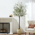 thumbnail image 4 of Best Choice Products 8Ft Artificial Olive Tree, Lifelike Faux Tree, Home Accent Decor w/ Planter Pot, Realistic Trunk, 4 of 10