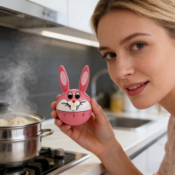Timing Timer For Cooking Baking, Wind-Up Mechanical Timer With Cute Rabbit Design, 60-Minute Kitchen Timer, Visual Countdown Timer For Teenager, Perfect For Classroom Study