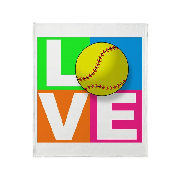 CafePress - Girls Softball Throw Blanket - Soft Fleece Throw Blanket, 50"x60" for All Ages
