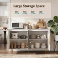 thumbnail image 2 of Aukfa 56.7" Modern Sideboard Buffet Cabinet with Adjustable Shelves, Accent Credenza Organizer,White, 2 of 9