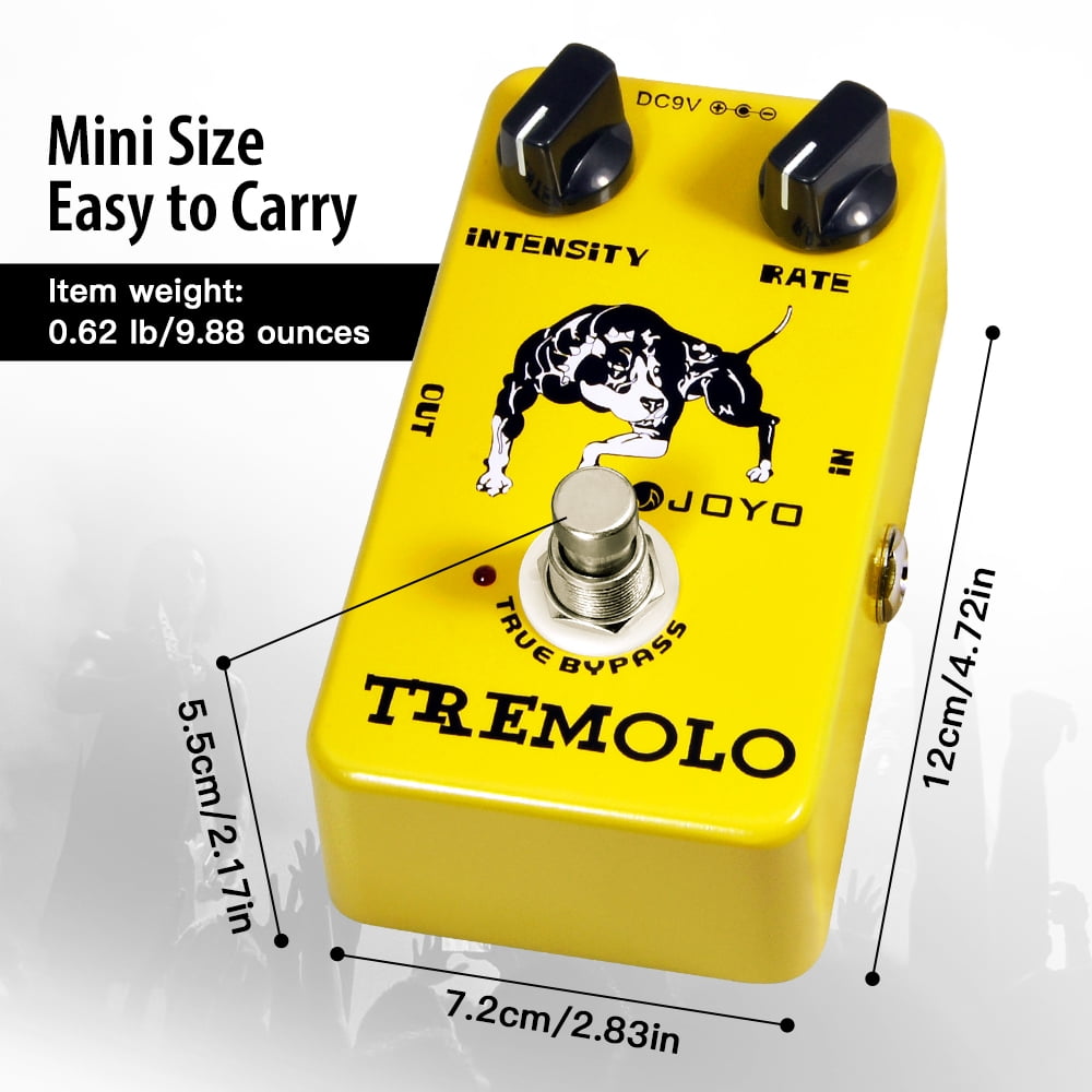 JOYO JF-09 Tremolo Effect Pedal Classic Tube Amplifiers Photoelectric Tube for Electric Guitar