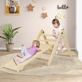 thumbnail image 2 of Costway 3-in-1 Triangular Climbing Toys Foldable & Height-adjustable Triangle Set Natural, 2 of 10