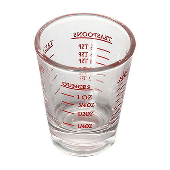 Thickened Glass Measuring Cup - Graduated, Double Unit, for Coffee Milk Liquid Measurement