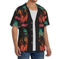 thumbnail image 2 of Uemuo Go Surfer Pattern Cotton Linen Short Sleeve Shirts,Casual Lightweight Button Down Shirts,Vacation Beach Summer Tops-Medium, 2 of 7