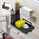 thumbnail image 5 of Organizador de caddy para fregadero de cocina, soporte para dispensador de cepillos de jabón para fregadero, soporte para esponja, soporte de pared pa negro Macarena Organizador de carritos, 5 of 8