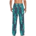 thumbnail image 3 of Tropical Plant Leaf Monstera Men's Pajama Pants Lightweight Sleepwear Bottom Lounge Pants, 3 of 6