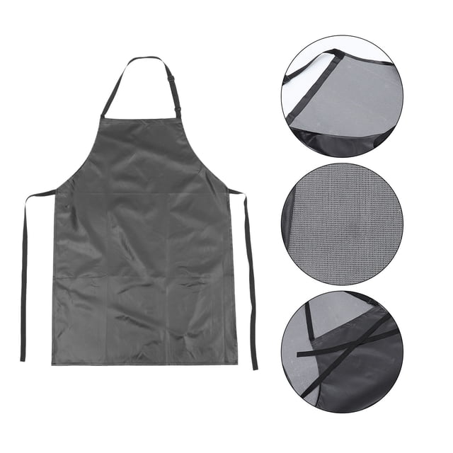 unbranded Delantal Para Chef Negro Impermeable En PVC Práctico Para Cocina Y Jardinería En Casa