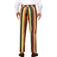 thumbnail image 3 of INSPIRE CHIC Pantalon Habillé à Rayures pour Homme Pantalon à Rayures à Couleurs Contrastées 38 Bleu Rouge, 3 of 5