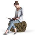 thumbnail image 2 of Autumn Damask Pouf Cover with Zipper, Victorian Pattern Art Floral Motif Ornamented Design Image, Soft Decorative Fabric Unstuffed Case, 30" W X 17.3" L, Charcoal Grey and Pale Camel, by Ambesonne, 2 of 5