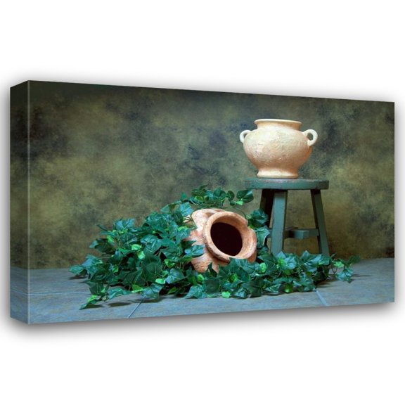 C. Thomas McNemar 18x13 Gallery Wrapped Canvas Wall Art Titled - Pottery with Ivy I