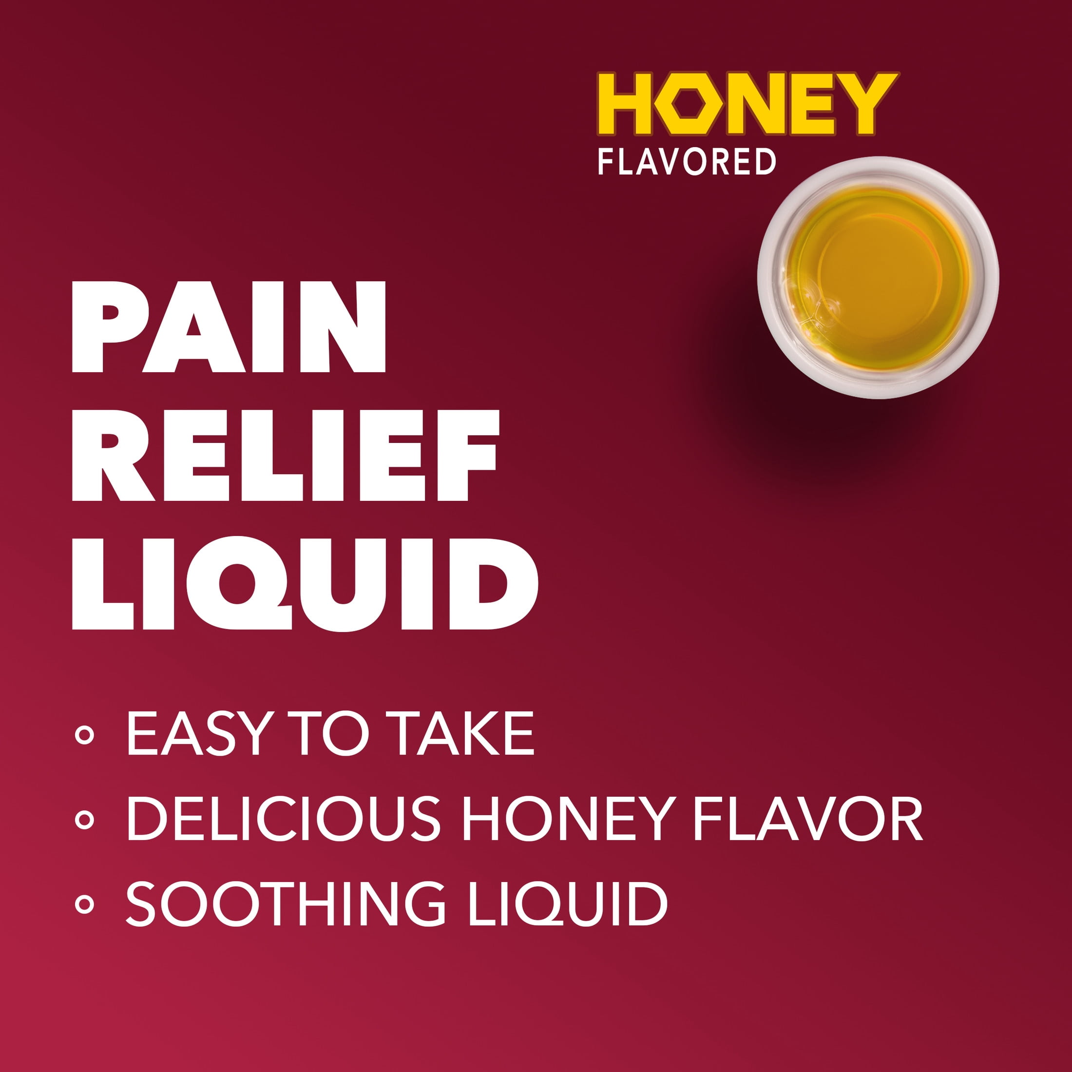 Vicks PainQuil Liquid Pain Relief, Acetaminophen 1000mg, Honey Flavored, 12 fl oz