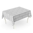 thumbnail image 1 of JSDART White Ceramic Brick Wall Metro Subway Abstract Architecture Bathroom Tablecloth Table Desk Cover Home Party Decor 52x70 inch, 1 of 1