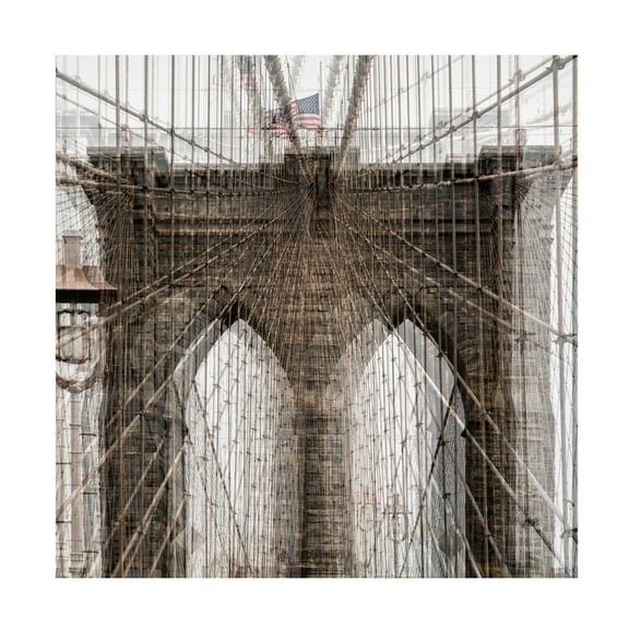 Canvas Wall Art - Peter Pfeiffer 'Bbrriiddggee' Wall Art for Living Room, Bedroom, or Office D?cor by Trademark Fine Art - 14 x 14 Inches