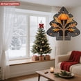 thumbnail image 3 of Stylized Metal Hanging Christmas Tree Wind Spinner - Vibrant Pumpkin Top Textured Trunk & Colorful Leaves for Garden Decor, 3 of 7