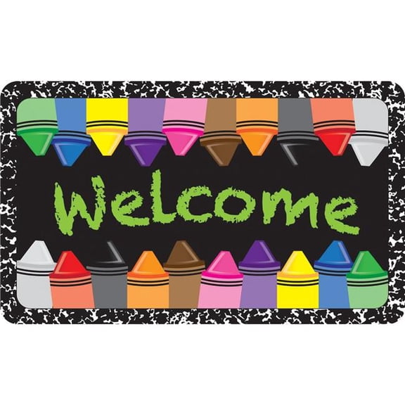 Ashley Productions ASH91309 18 x 30 in. Crayons Composition Welcome Mat