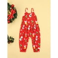 thumbnail image 2 of Gureui Infant Toddler Baby Girl Christmas Romper Jumpsuit Kids Sleeveless Cartoon Print Spaghetti Strap One Piece Clothing, 2 of 8