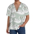 thumbnail image 1 of Fotbe White Birds Camisa Estampada de Manga Corta para Hombre, Casual de Verano, Estilo Playero, Sin Arrugas-Small, 1 of 5