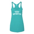 thumbnail image 2 of Wild Bobby YAY SPORTS! Sports Women Tri-Blend Racerback Tank Top, Tahiti Blue, Large, 2 of 5