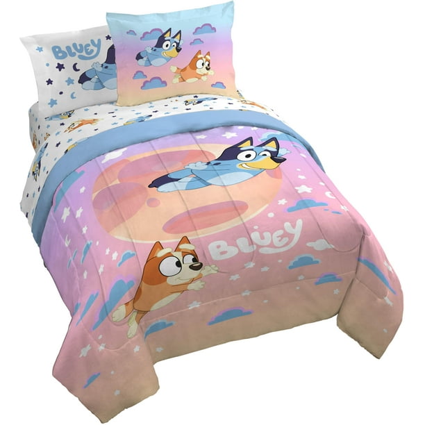 Juego de ropa de cama Jay Franco Bluey & Bingo Queen de 7 piezas con sábana