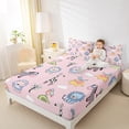 thumbnail image 4 of Homewish Cartoon Lion Zebra Elephant 4 Pieces Queen Sheet Sets for Kids Children,Kawaii Rainbow Ultra Soft Flat Sheet,Cute Animal Queen Fitted Sheet,Lightweight Room Decor, 4 of 7