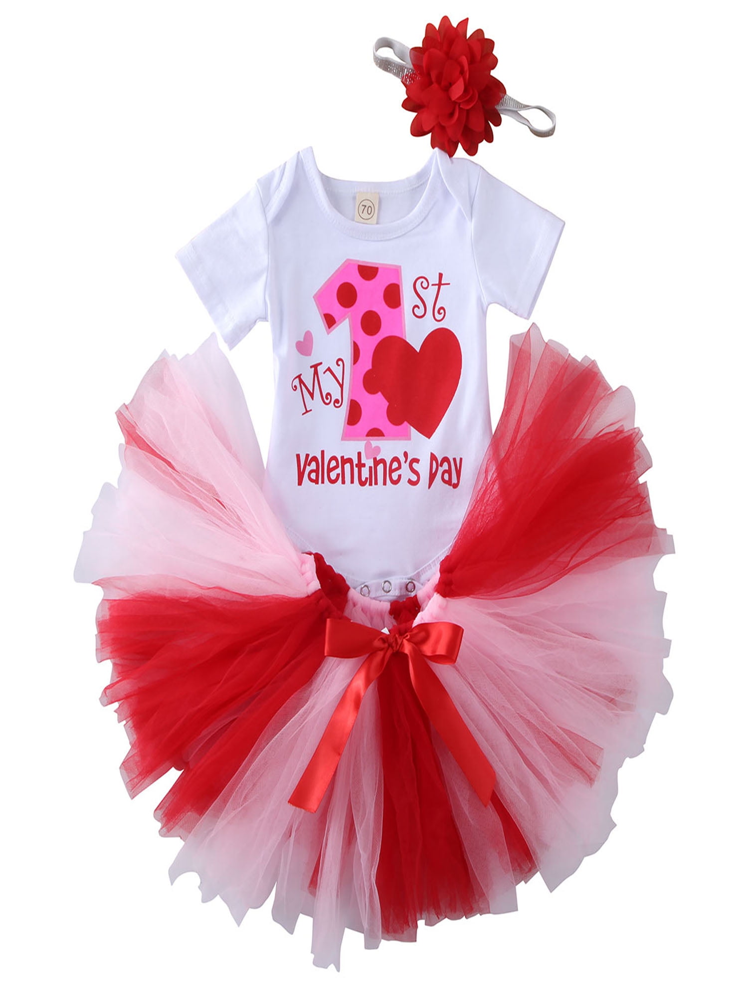 Red Sparkle 1ST Birthday Bodysuit Hot Red Pettiskirt Girl Baby Dress NB-18Month 