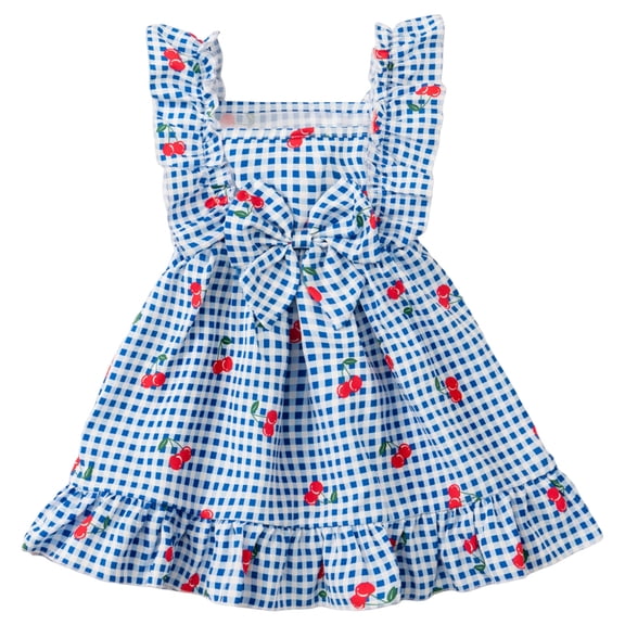 vigerkar Baby Girls Plaid Dress Sleeveless A-Line Gingham Spring Summer Dresses Size 2-6T (Blue, 4-5 Years)