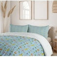 thumbnail image 6 of Ambesonne Alphabet Duvet Cover Sets, Animals with Letters, 2-King, Pale Sky Blue Multicolor, 6 of 7