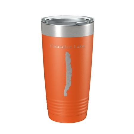 

Canadice Lake Map Tumbler Travel Mug Insulated Laser Engraved Coffee Cup New York 20 oz Orange