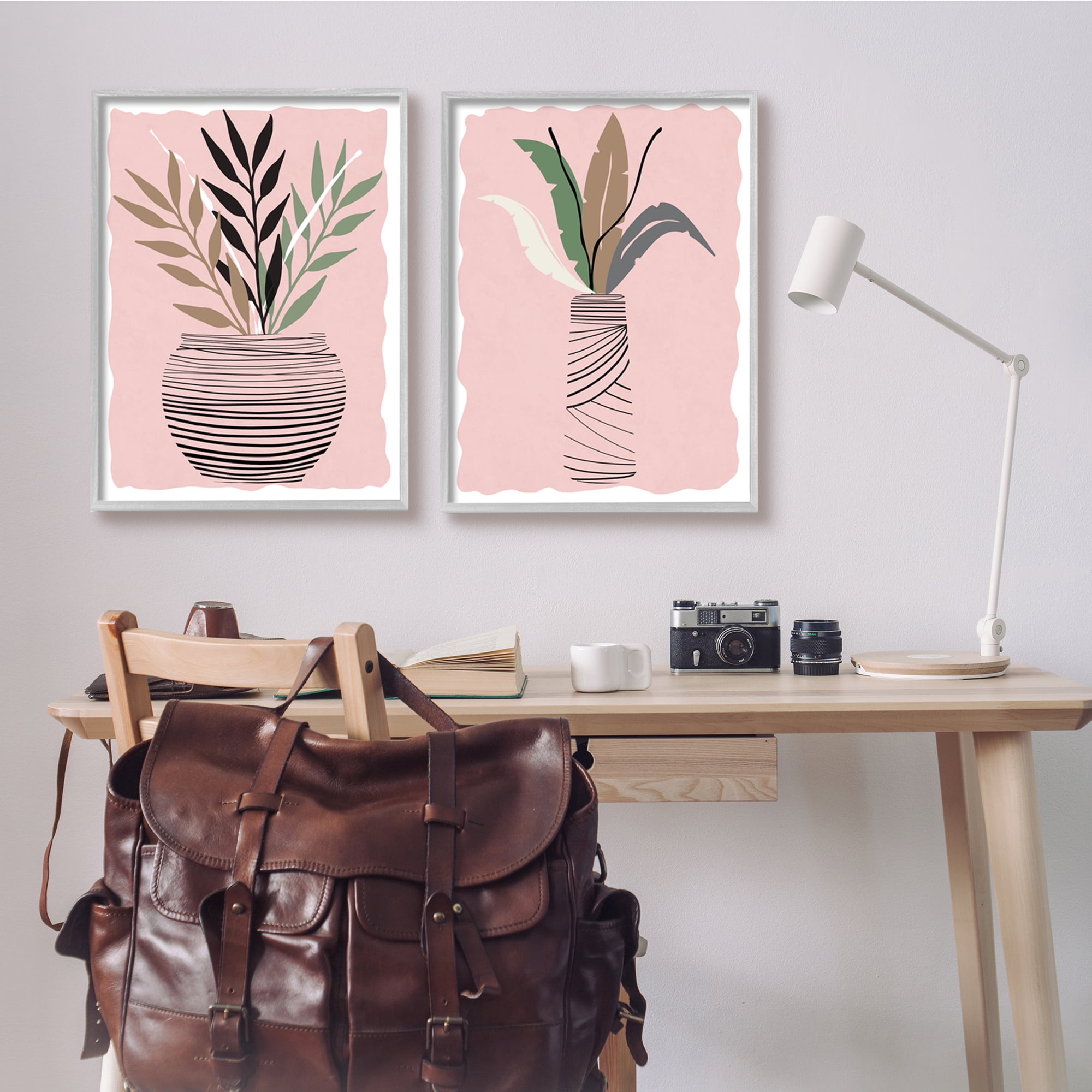 Stupell Industries Eccentric Tropical Fern Leaves Abstract Plant Vase,24 x 30, Design by Daniela Santiago
