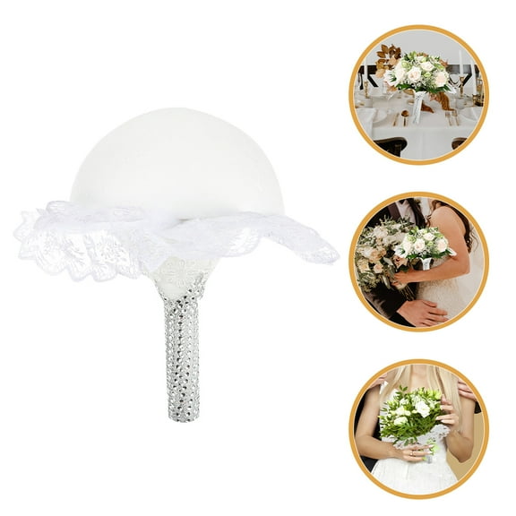 Masteelf Wedding Bouquet Holder With Foam Floral Handle Bridal Flower Holder For Fresh And Artificial Flowers DIY Arrangements Wedding Supplies