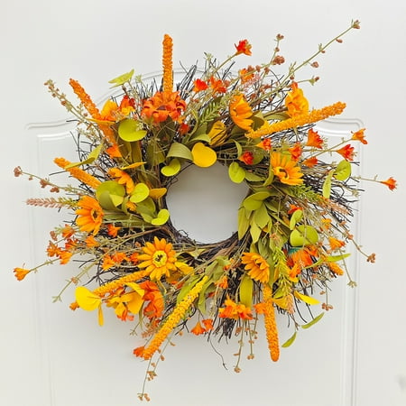 

ECHOYY Autumn Wreath Suitable For Front Door Sunflower Decoration Indoor Outdoor Decoration Holiday Decoration Thanksgiving Decoration 1pc