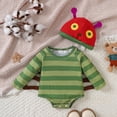 thumbnail image 2 of JFOPQVSM 2 Pack Baby Boys Girls Halloween Hungry Crochet Knit Bodysuit Romper with Hat (0-18M), 2 of 7