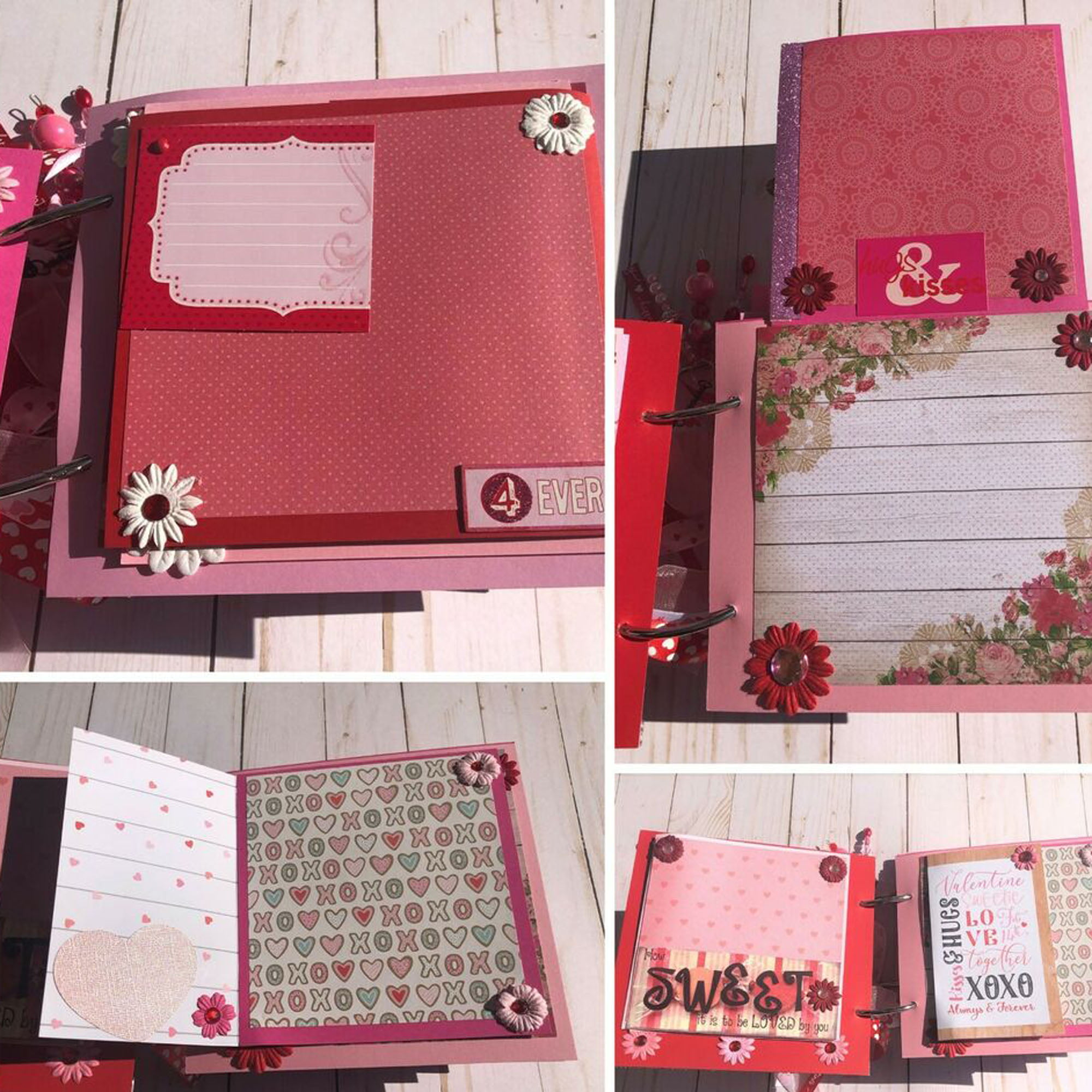 DIY Photo Albums Scrapbook, 80 Pages A4 Hand-posted Couple Photo Album with  Stickers and Marker Pens for Guest Book Anniversary Wedding Valentines Day