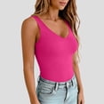 thumbnail image 5 of Only Moment Women Summer Tops Polyester,Spandex 2026 Summer Trendy Crop Top Tight Fit Basic Sleeveless Camisole Hot Pink 2Xl, 5 of 7